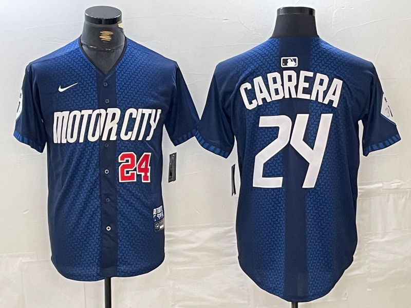 Men Detroit Tigers #24 Cabrera Blue City Edition Nike 2024 MLB Jersey style 5->detroit tigers->MLB Jersey